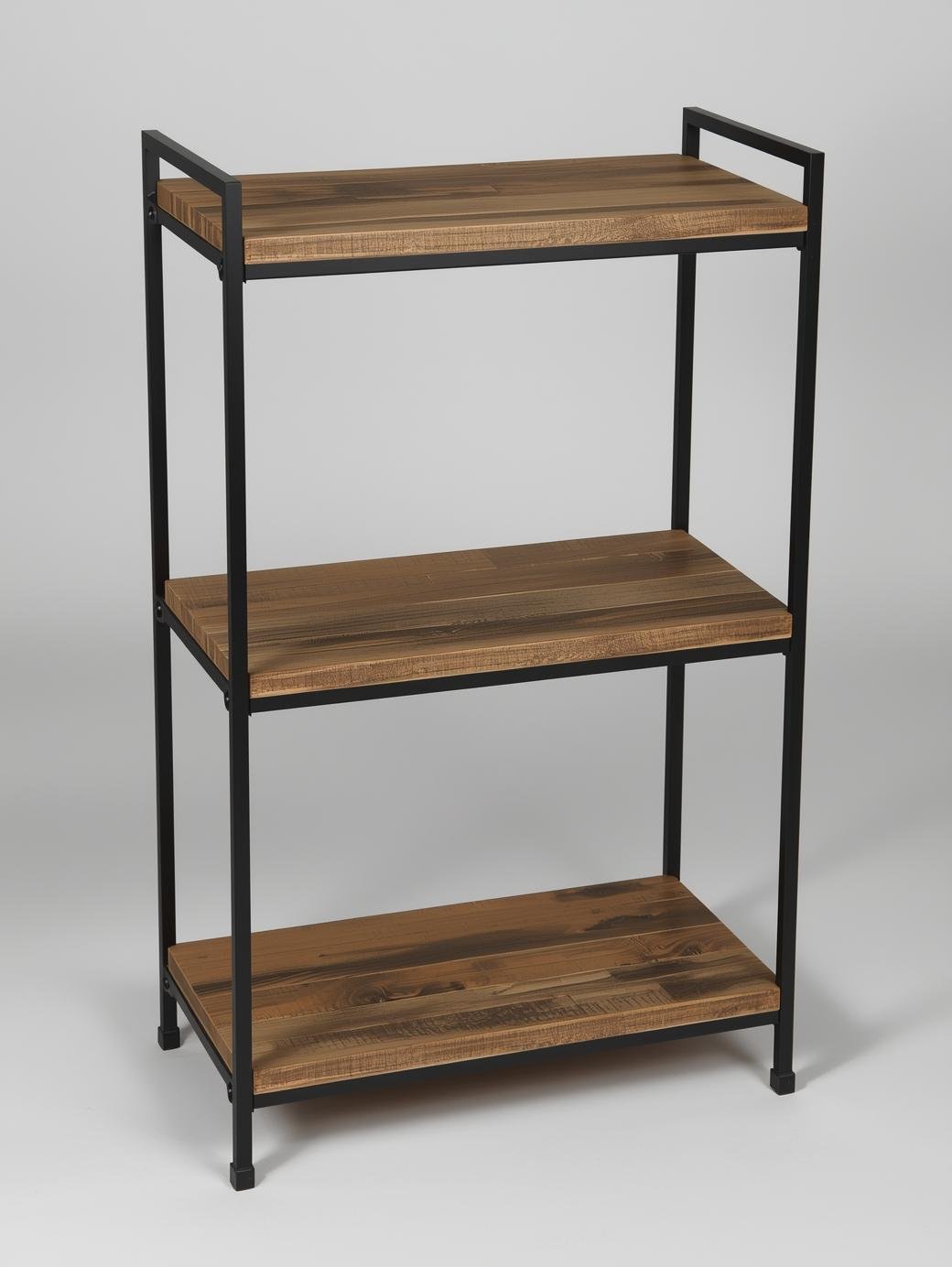 3 Tier Wood With Metal Shelf - Image 3
