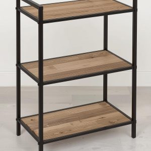 3 Tier Wood With Metal Shelf