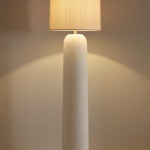 63in. White Stucco Floor Lamp