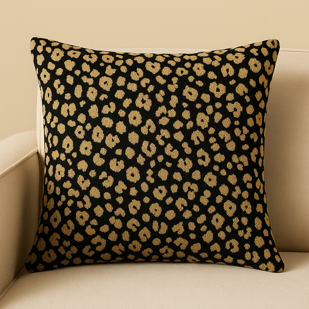 Cushion || Animal Print || Yellow & Black || 45*45cm - Image 3