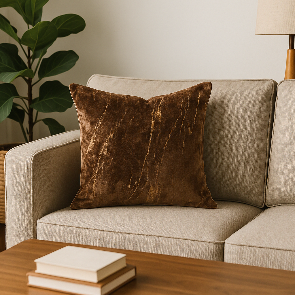 Cushion || Velvet || Light Brown || 45*45cm - Image 4