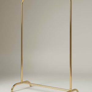Gold Metal Clothing Rack With Folding Leg