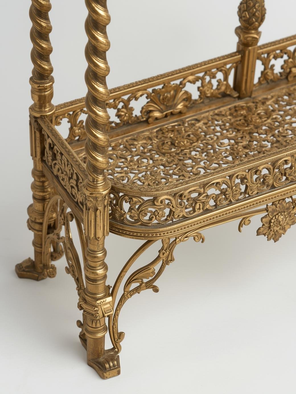 Heirloom Gold Metal Folding Shelf - Image 4