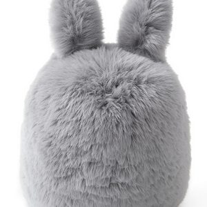 Rabbit Grey Faux Fur Pouf