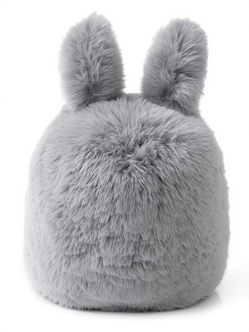 Rabbit Grey Faux Fur Pouf