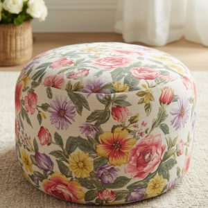 Spring Floral Printed Pouf