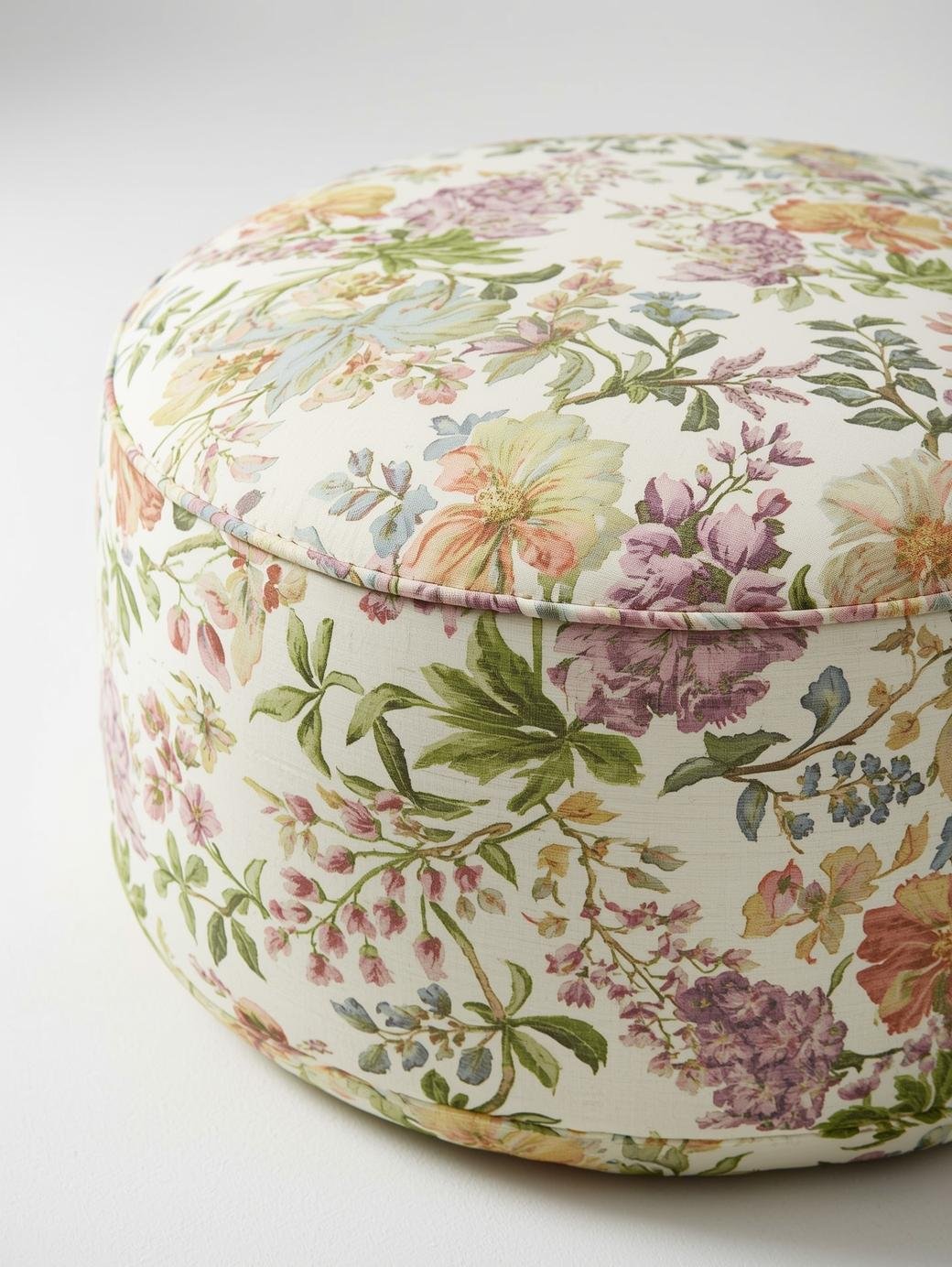 Spring Floral Printed Pouf - Image 4