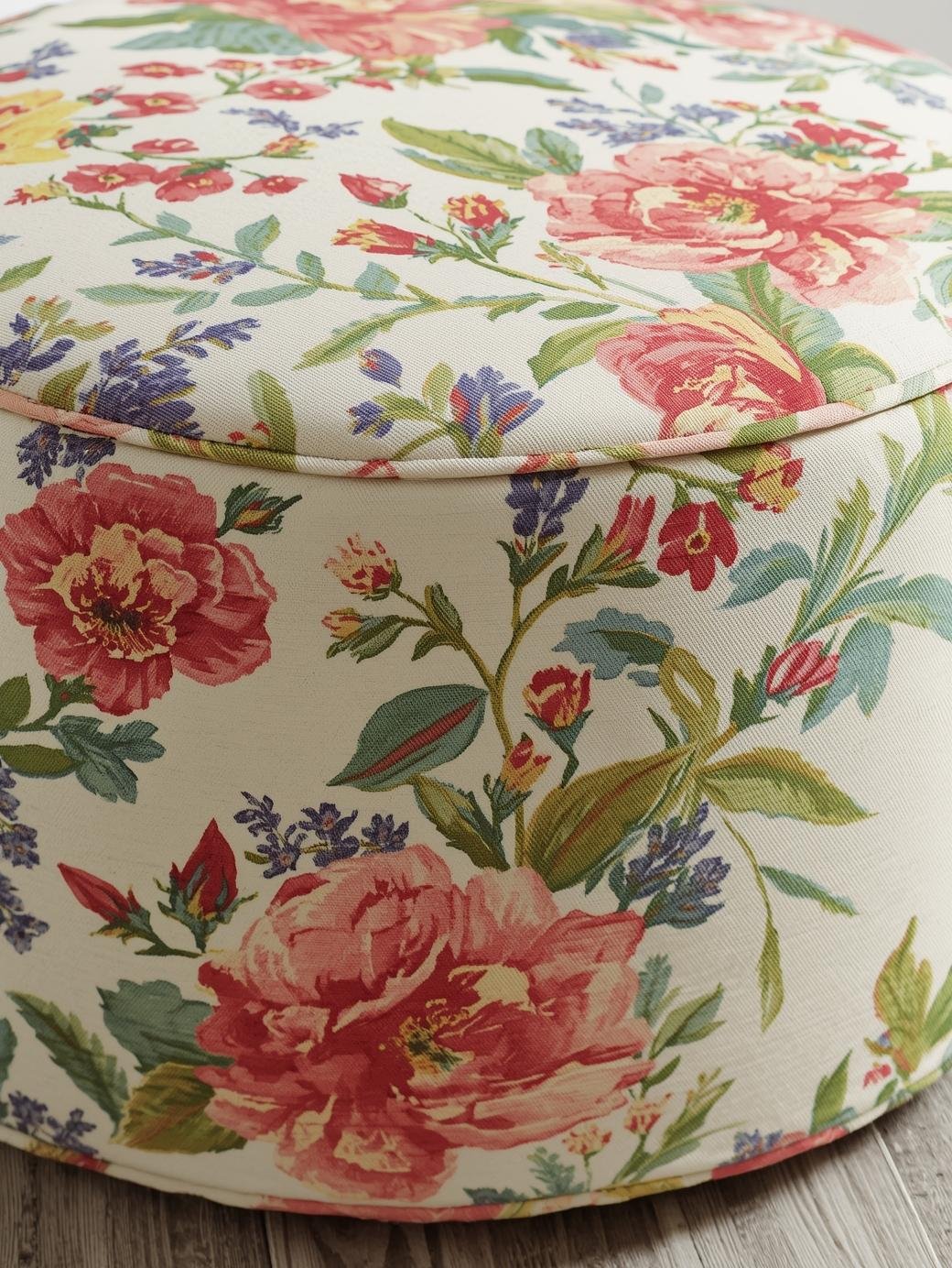 Spring Floral Printed Pouf - Image 2
