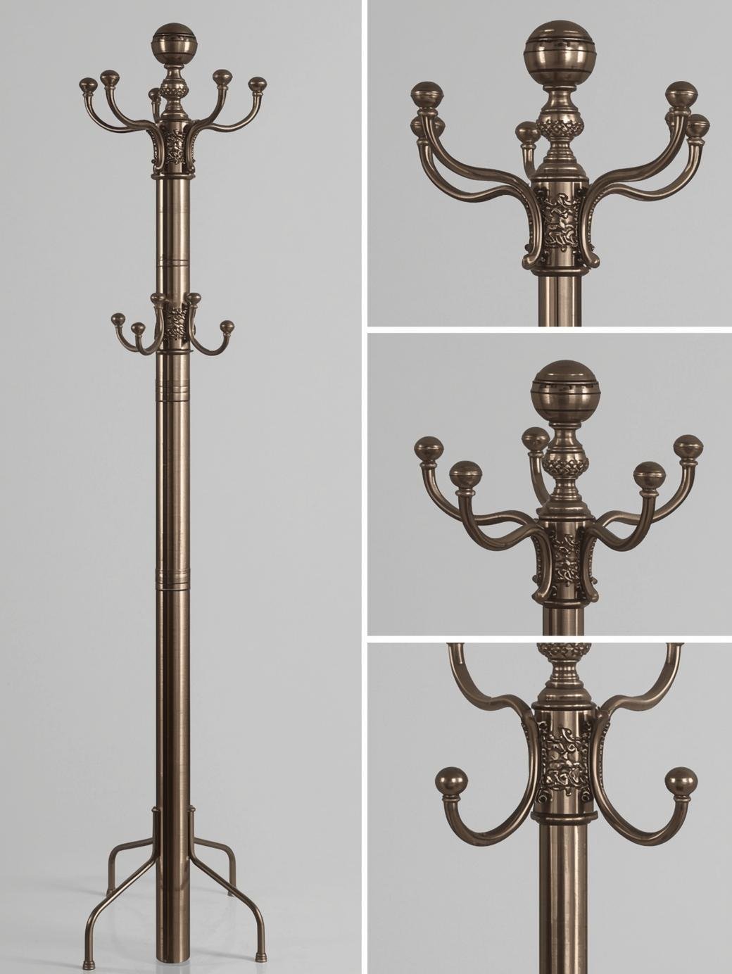 68in. Bronze Metal Coat Rack - Image 3