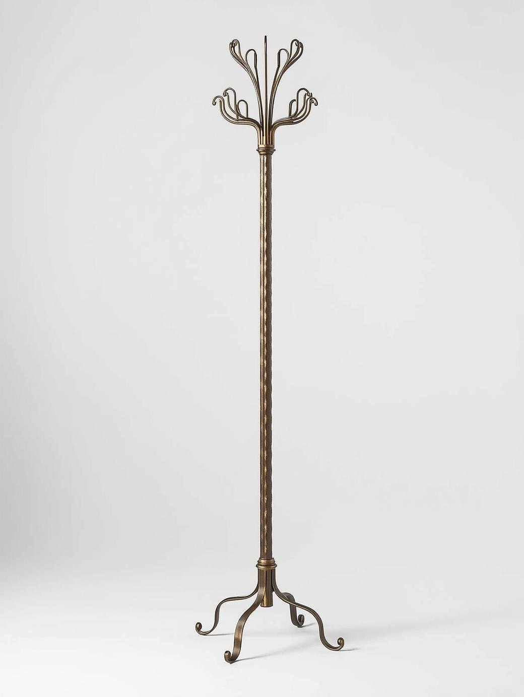 68in. Bronze Metal Coat Rack